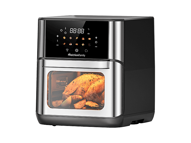 MELCHIONI FAMILY FLORA FRIGGITRICE AD ARIA, capacità 12 l, Max potenza 1800 W, 10 programmi, Silver / Plastica