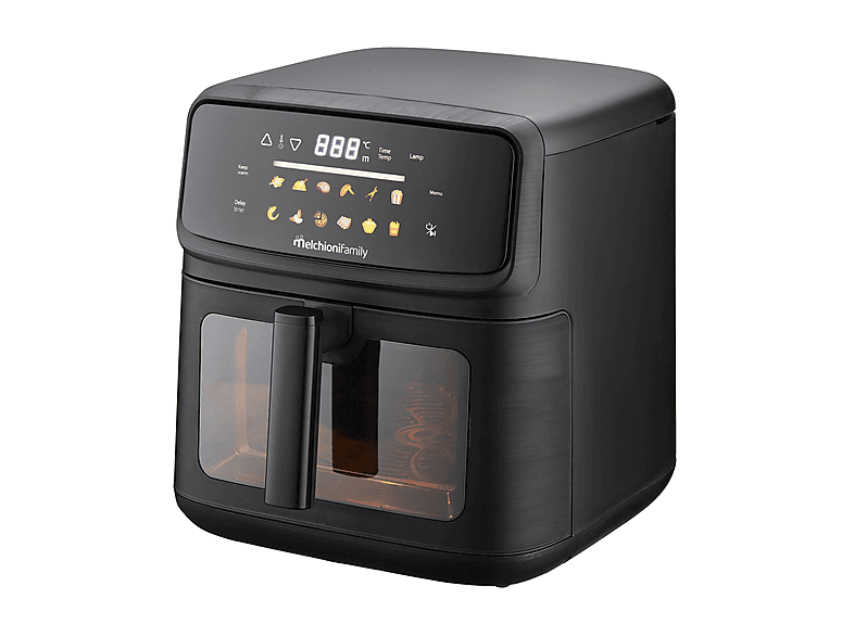 MELCHIONI FAMILY MARTINA FRIGGITRICE AD ARIA, Max potenza 2100 W, 12 programmi, da 80 °C a 200 °C, Nero / Plastica