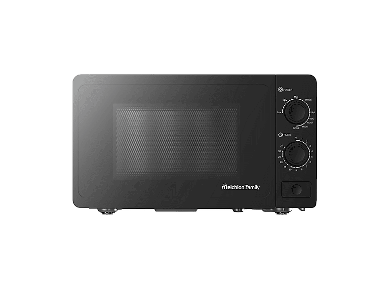 MELCHIONI FAMILY ONDA MICROONDE+GRILL, potenza microonde 800 W, capacità 20 l, 9 livelli di potenza, Nero / Metallo