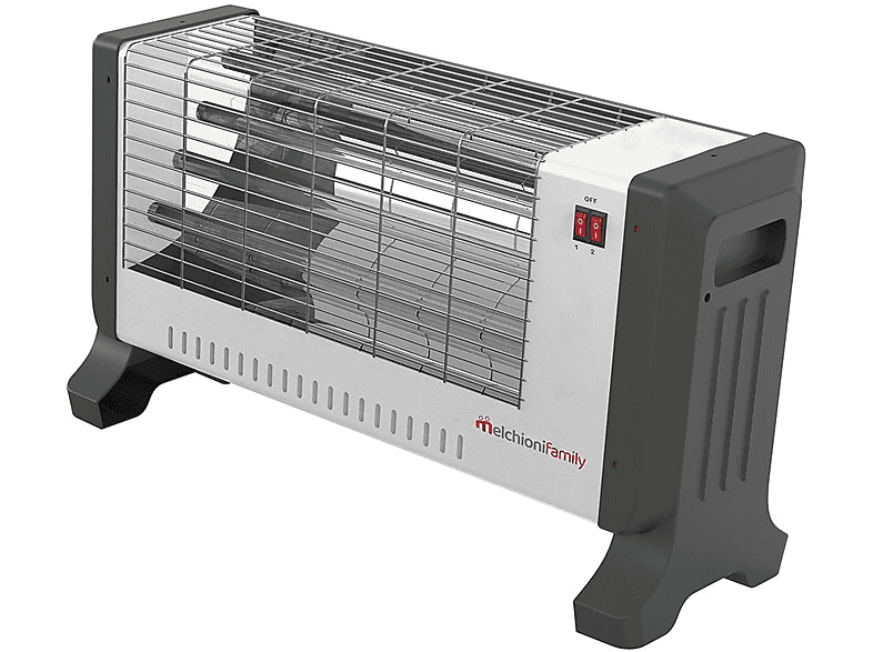 MELCHIONI FAMILY VESUVIO, Potenza 1200 W, 2 livelli di calore, Elementi riscaldanti in ceramica, Bianco / Metallo MELCHIONI FAMILY VESUVIO, Potenza 1200 W, 2 livelli di calore, Elementi riscaldanti in ceramica, Bianco / Metallo