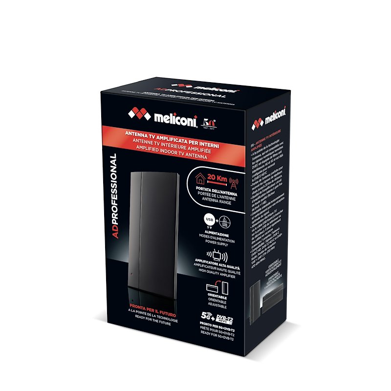 MELICONI AD PROFESSIONAL R1 USB, antenna TV da interni con alimentazione via USB dal