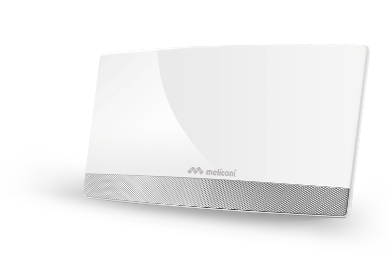 MELICONI AT 55 R1 USB, antenna TV da interni ad amplificazione regolabile, pronta per il DVBT2, si alimenta dal via bianca
