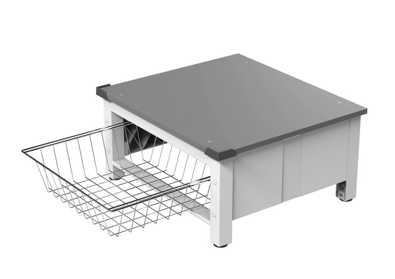 Meliconi - Base Space Basket-struttura Bianca, Ripiano Grig