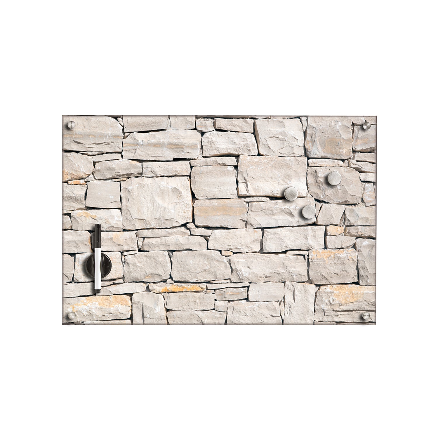 Memo Board in Vetro 60×40 cm – Magnetica, Design Effetto Muro