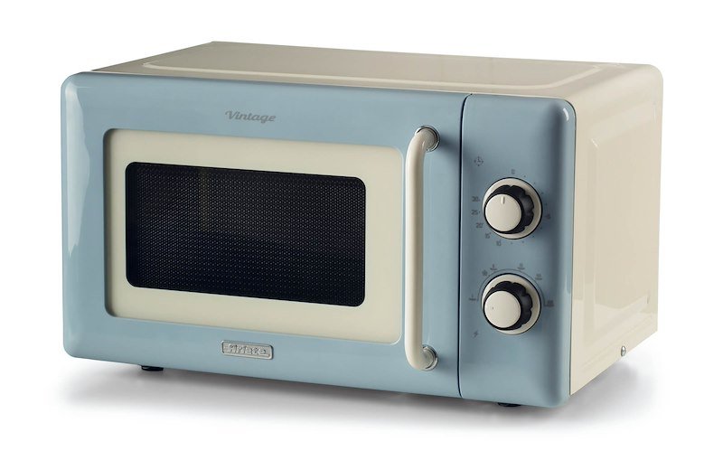 MICROONDE ARIETE FORNO MW VINTAGE 20 LT, capacità l, potenza microonde max 800 W, 6 livelli di potenza, Celeste