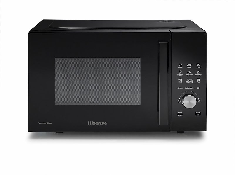 MICROONDE HISENSE H23MOBSD1HG, capacità 23 l, potenza microonde max 800 W, Funzione grill, Potenza grill 1000 10 livelli di potenza, Nero
