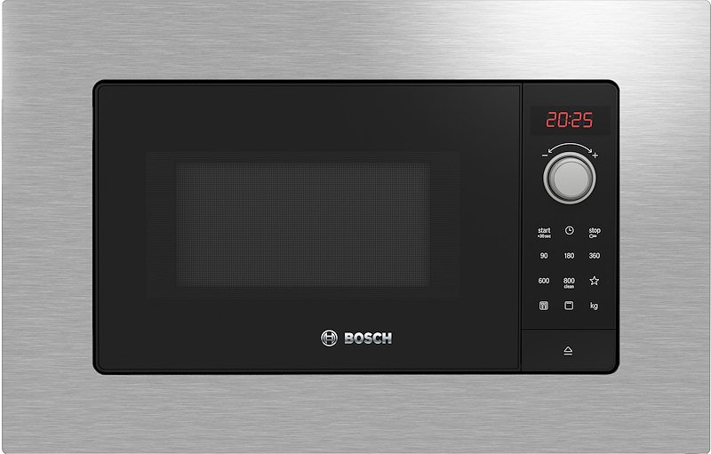 MICROONDE INCASSO BOSCH BEL623MS3, capacità 20 l, potenza microonde max 800 W, Funzione grill, Potenza grill 1000 inverter, 5 livelli di potenza, Inox