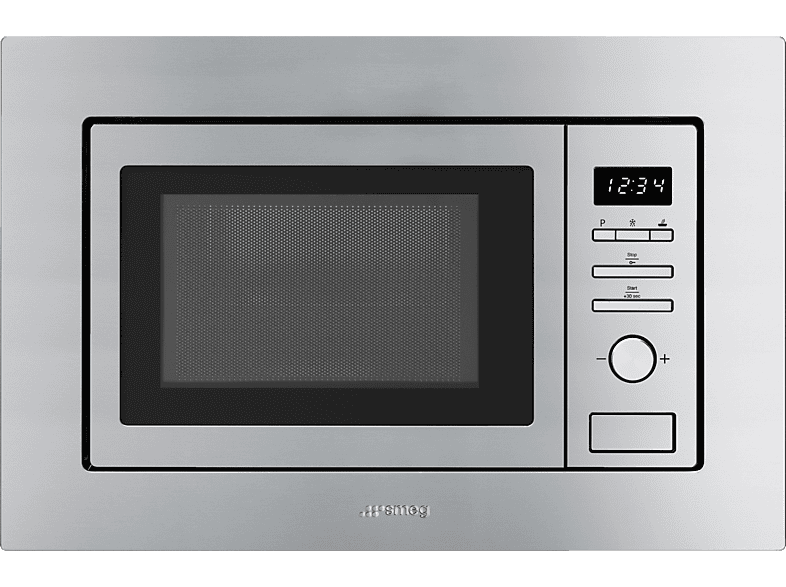 MICROONDE INCASSO SMEG FMI020X, capacità 21 l, potenza microonde max 800 W, Funzione grill, Potenza grill 1000 8 livelli di potenza, inox