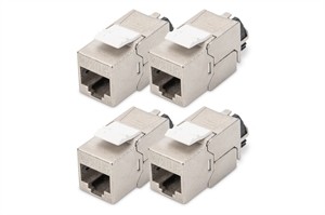 Modulo Keystone Cat 6A Schermato Con Supporto Dei Cavi Intelligente - 4 Pezzi