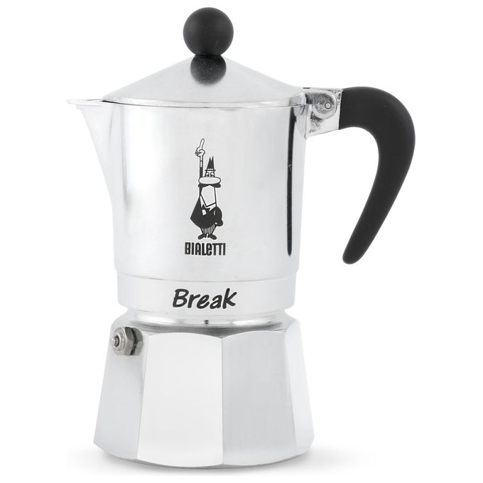 Moka Bialetti Break, 1 Tazza, Adatta a piani cottura gas, Alluminio