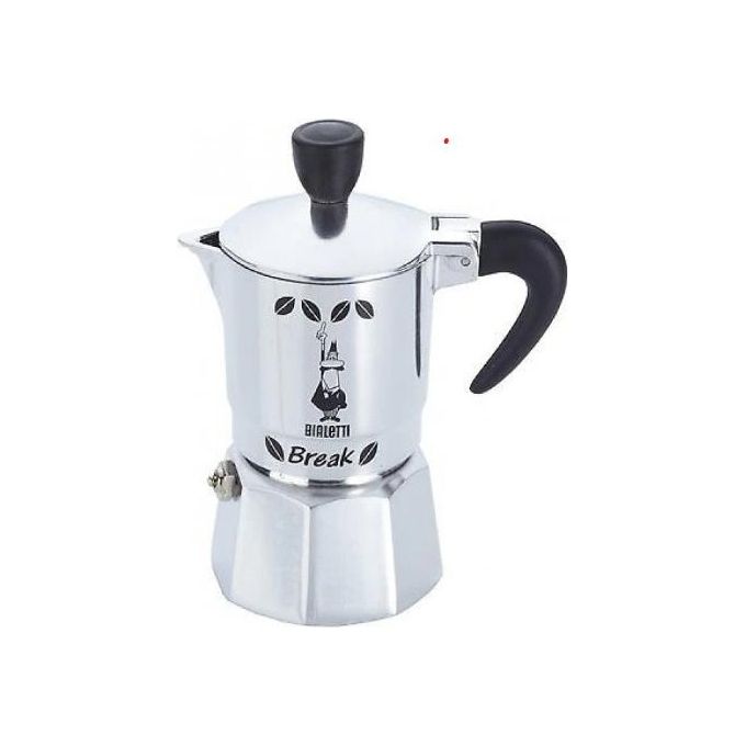 Moka Bialetti Break, 3 Tazze, Adatta a piani cottura gas, Alluminio