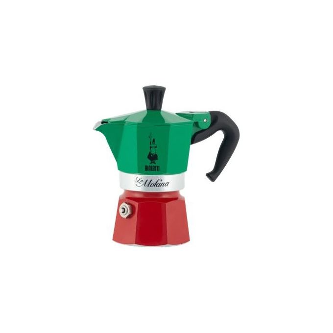 Moka Bialetti La Mokina Tricolore, 1/2 tazza, Alluminio