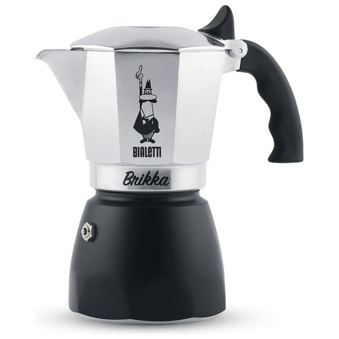 Moka Bialetti New Brikka 2 Tazze, Adatta a piani cottura gas, Manico antiscottatura, Alluminio