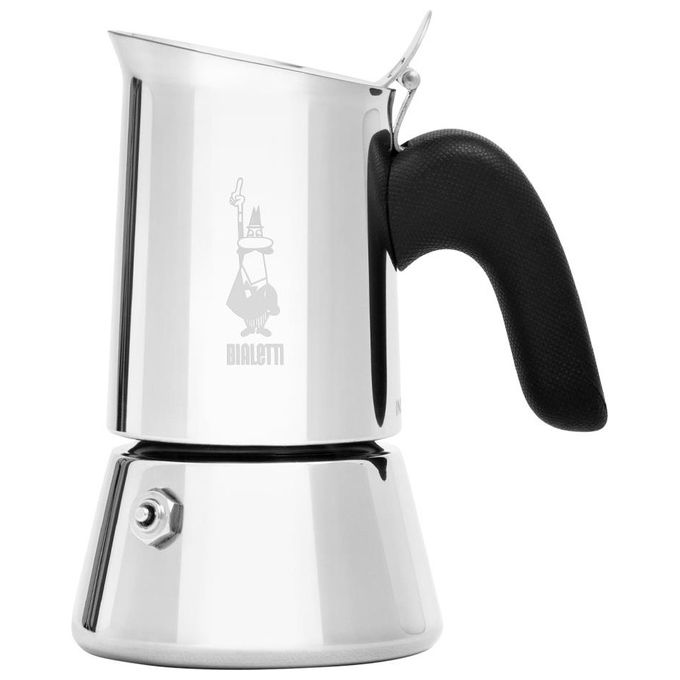Moka Bialetti New Venus, 2 Tazze, Adatta a piani cottura gas, 85 ml, Acciaio Inossidabile
