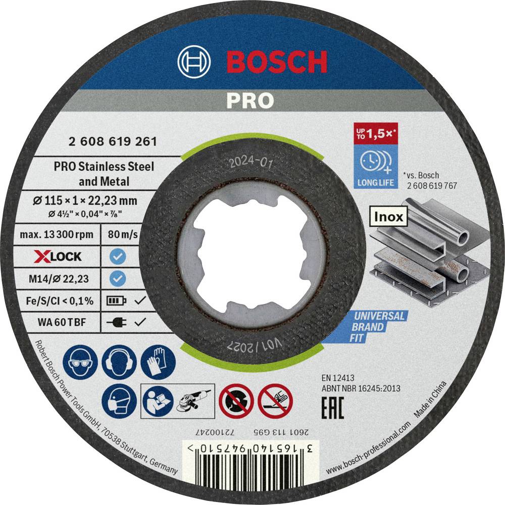 Mola Da Taglio Bosch X-lock Cf10pz.115x1