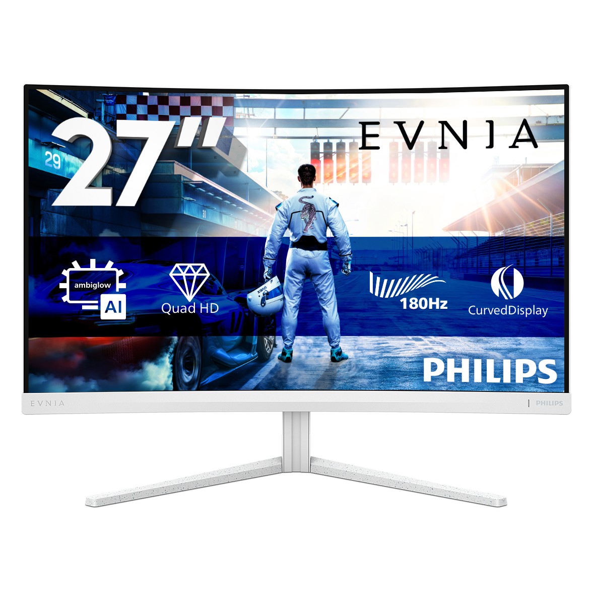 Mon 27Ips 2K 180Hz Bianco Reg Alt 27M2C5501/00 2Hdmi Dp 1Ms Mon 27Ips 2K 180Hz Bianco Reg Alt 27M2C5501/00 2Hdmi Dp 1Ms