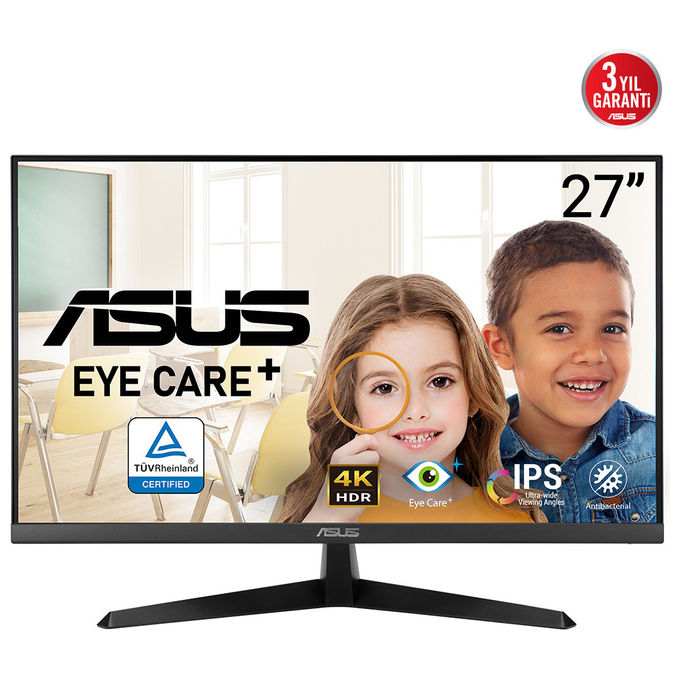 Monitor 27" ( IPS 3840x2160 UHD 4K 60Hz ) EYE CARE VY27UQ Black 90LM09U3 B01170
