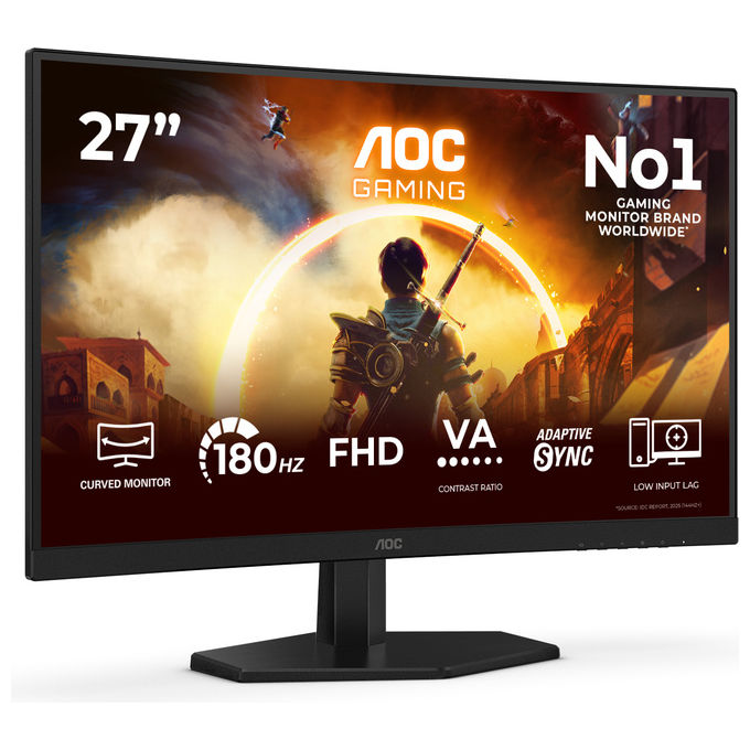 Monitor 27" ( LED 1920x1080 FULL HD 180Hz ) Curvo Black C27G42FE