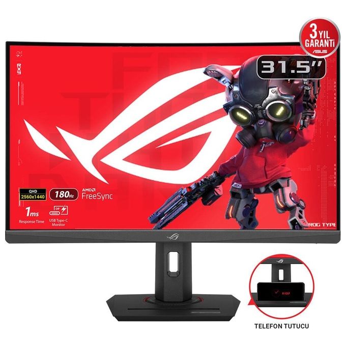 Monitor 31,5" ( LED 2560x1440 QHD 2K 180Hz ) ROG STRIX XG32WCS Curvo Black 90LM0AC0 B01970