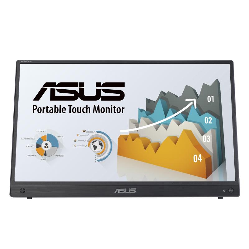 Monitor asus led 15.6 wide zenscreen touch mb16aht ips 1920x1080 5ms 250cd/mÂ² 700:1 2x1w mm hdmi usb-c