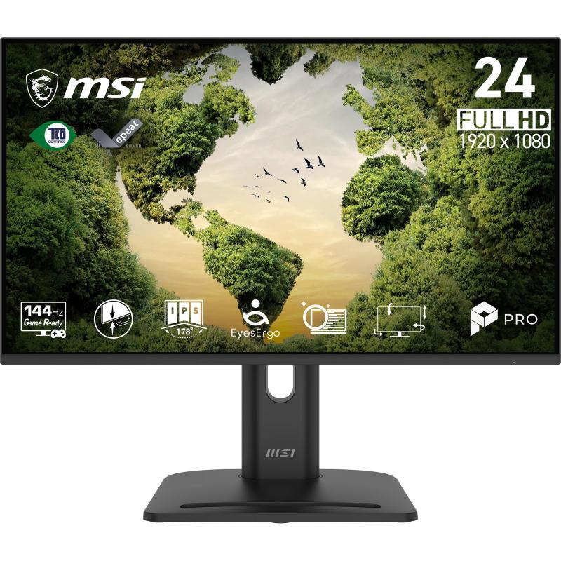 Monitor msi pro mp245pgn e14 23.8 ips ag fhd 16:9 mm 1500:1 1ms 144hz vga hdmi dp reg.alt. pivot vesa black fino:30/04 Monitor msi pro mp245pgn e14 23.8 ips ag fhd 16:9 mm 1500:1 1ms 144hz vga hdmi dp reg.alt. pivot vesa black fino:30/04
