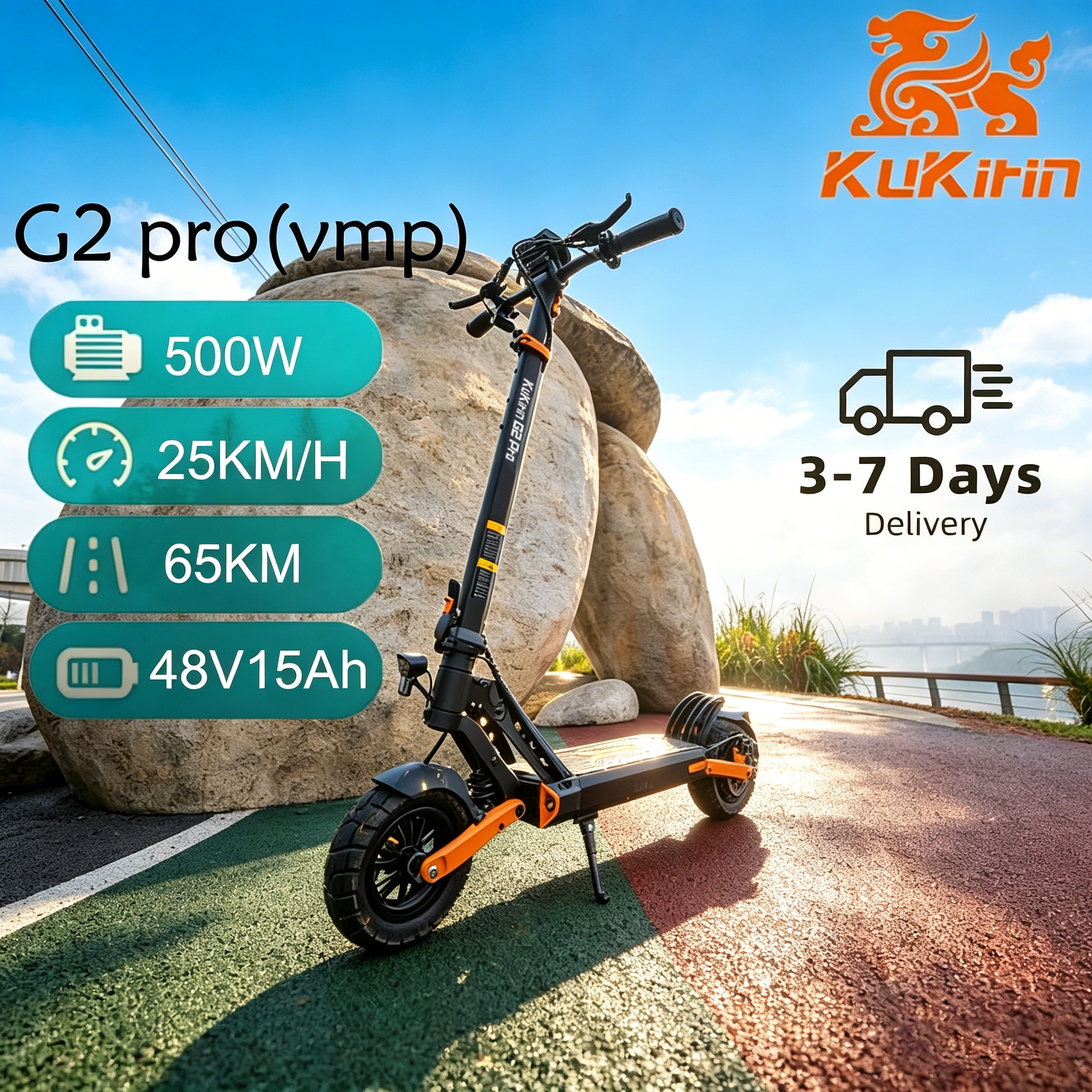 Monopattino Elettrico Kukirin G2 Pro VMP 48V 15.6Ah, Motore 500W, Autonomia 65KM e Velocità 25km/h, Pneumatici Sottovuoto da 9 Pollici, Certificato DGT Monopattino Elettrico Kukirin G2 Pro VMP 48V 15.6Ah, Motore 500W, Autonomia 65KM e Velocità 25km/h, Pneumatici Sottovuoto da 9 Pollici, Certificato DGT