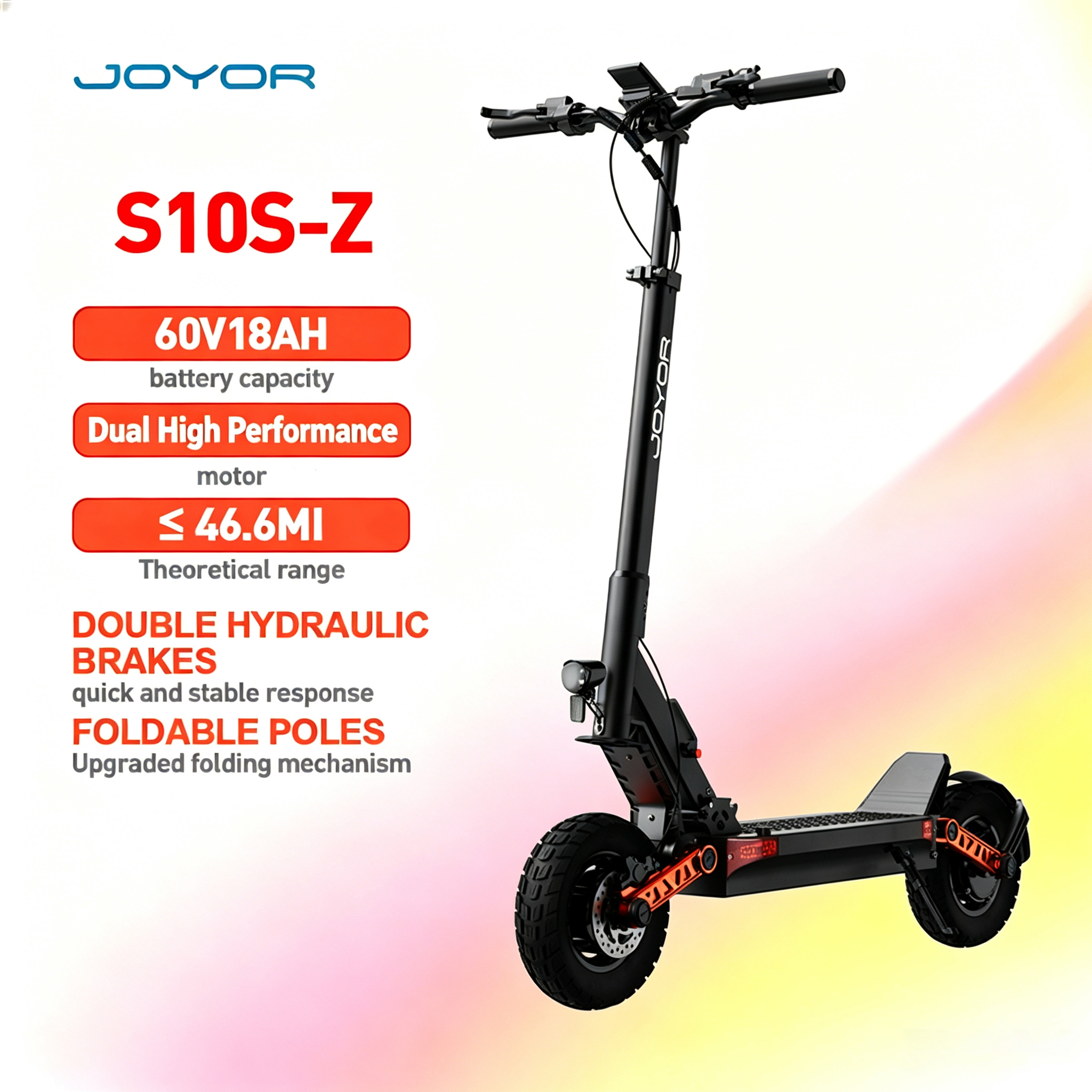 Monopattino Elettrico per Adulti JOYOR S10-S-Z, Doppia Batteria ad Alte Prestazioni 60V18AH, Pneumatici Fuoristrada da 10 Pollici, E-Scooter Pieghevole Monopattino Elettrico per Adulti JOYOR S10-S-Z, Doppia Batteria ad Alte Prestazioni 60V18AH, Pneumatici Fuoristrada da 10 Pollici, E-Scooter Pieghevole