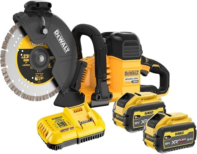 Moto troncatore a batteria DeWalt D.230mm 54V FLEXVOLT batterie 9 ah DCS691X2-QW