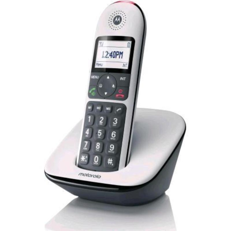 Motorola cd5001 cordless senior tasti grandi retroilluminati ampio display retro in gomma antisicivolo vivavoce blocco chiamate compatibile con aparecchi acustici modalita` notturna nero/bianco Motorola cd5001 cordless senior tasti grandi retroilluminati ampio display retro in gomma antisicivolo vivavoce blocco chiamate compatibile con aparecchi acustici modalita` notturna nero/bianco