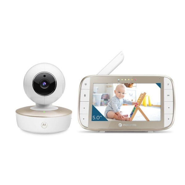 Motorola Nursery VM50G Baby Monitor con telecamera - Visione notturna - Comunicazione bidirezionale - Display da 5 - Sensore di temperatura - Bianco Motorola Nursery VM50G Baby Monitor con telecamera - Visione notturna - Comunicazione bidirezionale - Display da 5 - Sensore di temperatura - Bianco