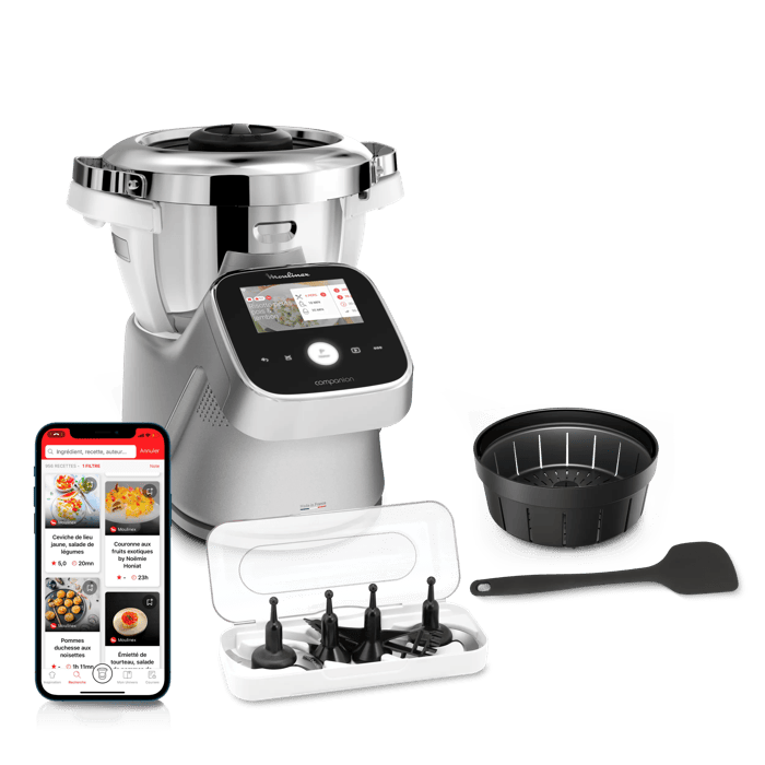 MOULINEX Companion TouchPro HF93EC ROBOT DA CUCINA, 1550 W, capacità ciotola 4,5 l, Alluminio