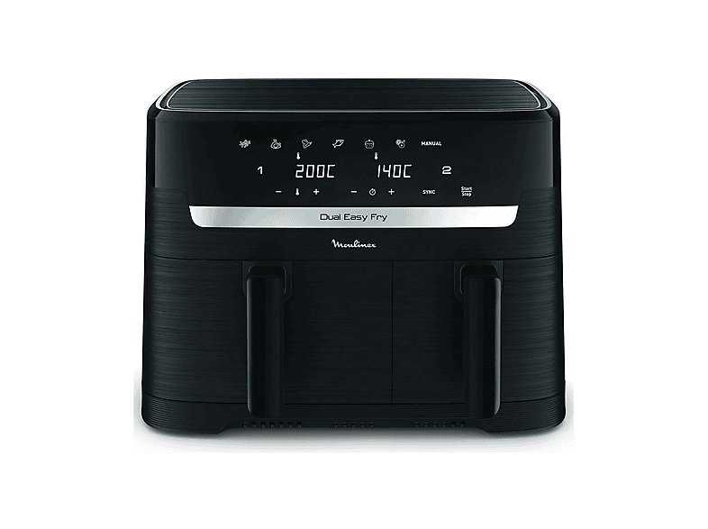 MOULINEX Dual Easy Fry EZ901N FRIGGITRICE AD ARIA, capacità 8,3 l, Max potenza 2700 W, Nero