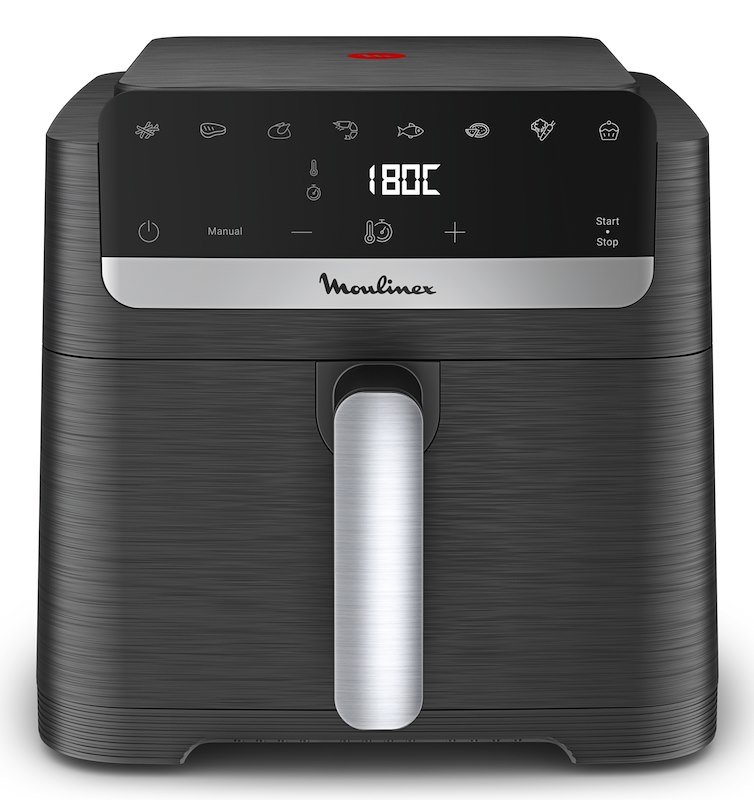 MOULINEX Easy Fry Mega Compact EZ8618 FRIGGITRICE AD ARIA, capacità 7,5 l, Max potenza 2020 W, 8 programmi, Nero