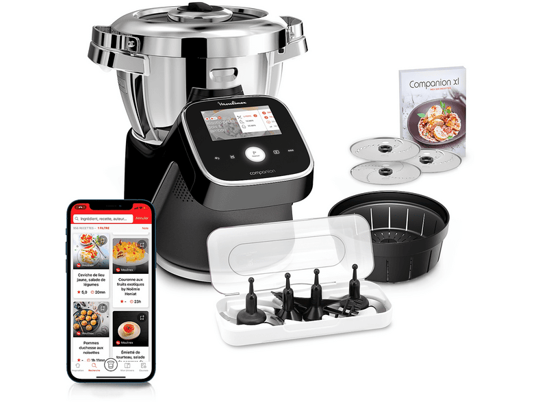 MOULINEX I-Companion Touch Pro HF93D8 ROBOT DA CUCINA, 1550 W, capacità ciotola 4,5 l, Nero