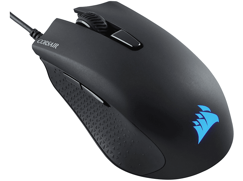 MOUSE GAMING CORSAIR Harpoon PRO RGB, Collegamento USB, Ingresso: Otticamente a diodi laser, Scrolling 2 direzioni, Risoluzione max 12000 dpi, forma ergonomica, Black