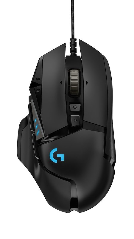 MOUSE GAMING LOGITECH G502 HERO, Collegamento USB, Ingresso: Otticamente a diodi laser, Scrolling 4 direzioni, Risoluzione max 16000 dpi, Nero