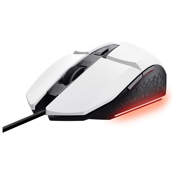 MOUSE GAMING TRUST GXT109W FELOX GAM. MOUSE, Collegamento USB, Scrolling a 2 direzioni, Risoluzione max 6400 dpi, White