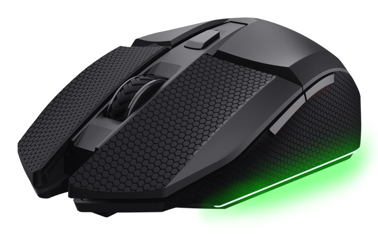 MOUSE GAMING TRUST GXT122 FELOX+ DUAL WIRELESS MOUSE, Collegamento Wireless, Ingresso: Otticamente a diodi laser, Scrolling 2 direzioni, Risoluzione max 12000 dpi, Black
