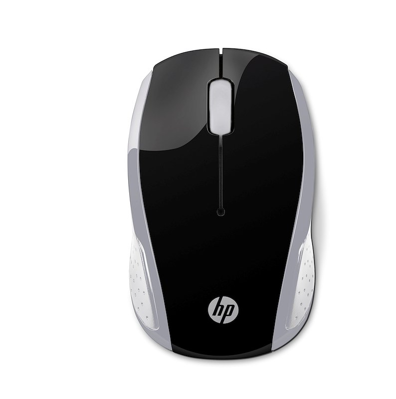 MOUSE WIRELESS HP 200, Collegamento Wireless, Ingresso: Otticamente a mezzo LED, Risoluzione max 1000 dpi, Pike Silver