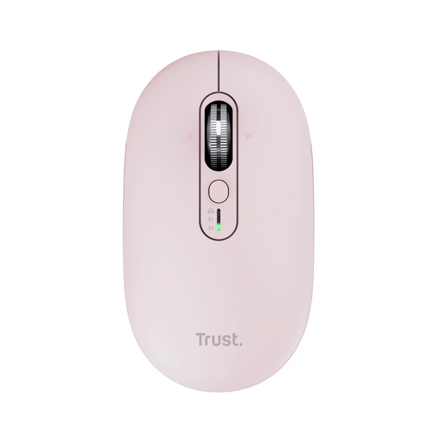 MOUSE WIRELESS TRUST SERON HYPSCROLL SLIM WRLS PNK, Collegamento Wireless / Bluetooth, Ingresso: Otticamente a diodi laser, Scrolling 4 direzioni, Risoluzione max 3200 dpi, Pink