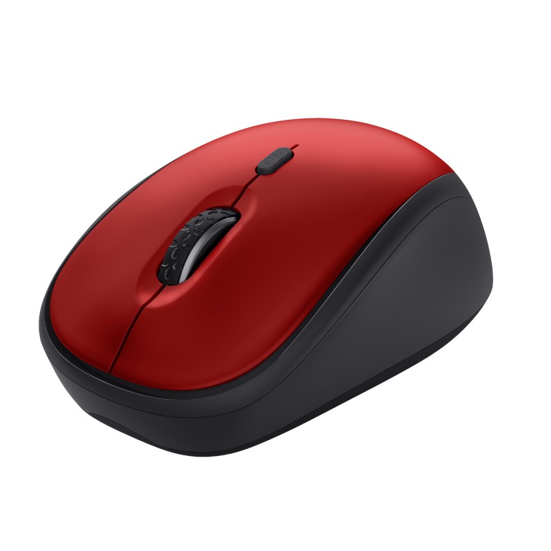 MOUSE WIRELESS TRUST YVI+ WRLS , Collegamento Wireless, Ingresso: Otticamente a diodi laser, Scrolling 2 direzioni, Risoluzione max 1600 dpi, Red