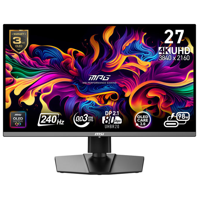 MSI 9S6-3CD79A-015 Monitor Pc Mpg 272Urx Qd-Oled 27'' 4K Ultra Hd Nero