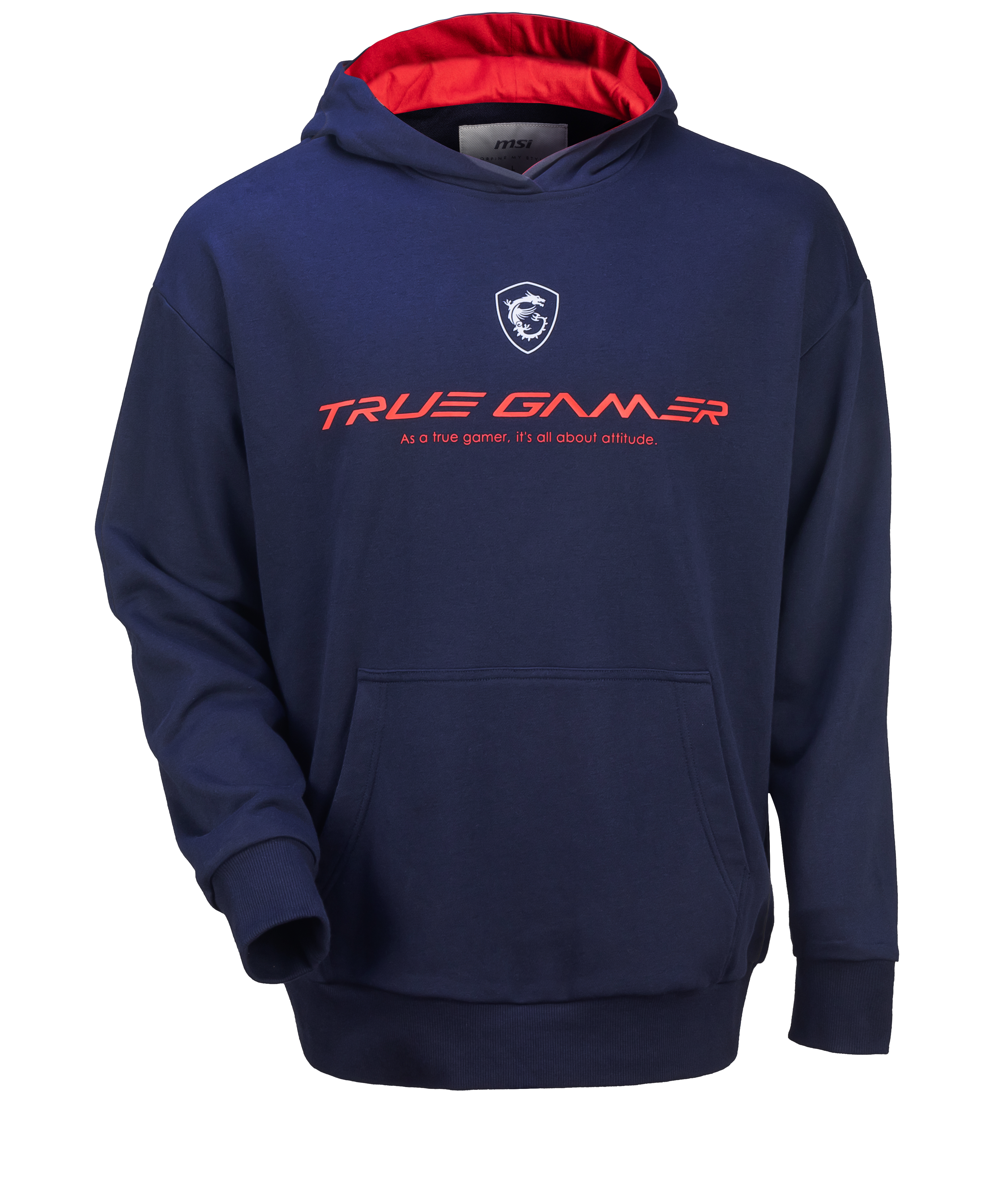 MSI Felpa con cappuccio in cotone True Gamer - Blu navy-XL