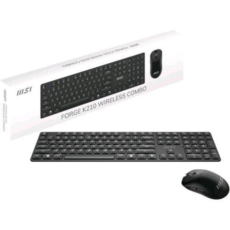 Msi forge k210 wireless combo tastiera qwerty layout italiano + mouse ottico switch a forbice wireless 2.4ghz ricaricabile 16.000 dpi regolabili nero Msi forge k210 wireless combo tastiera qwerty layout italiano + mouse ottico switch a forbice wireless 2.4ghz ricaricabile 16.000 dpi regolabili nero