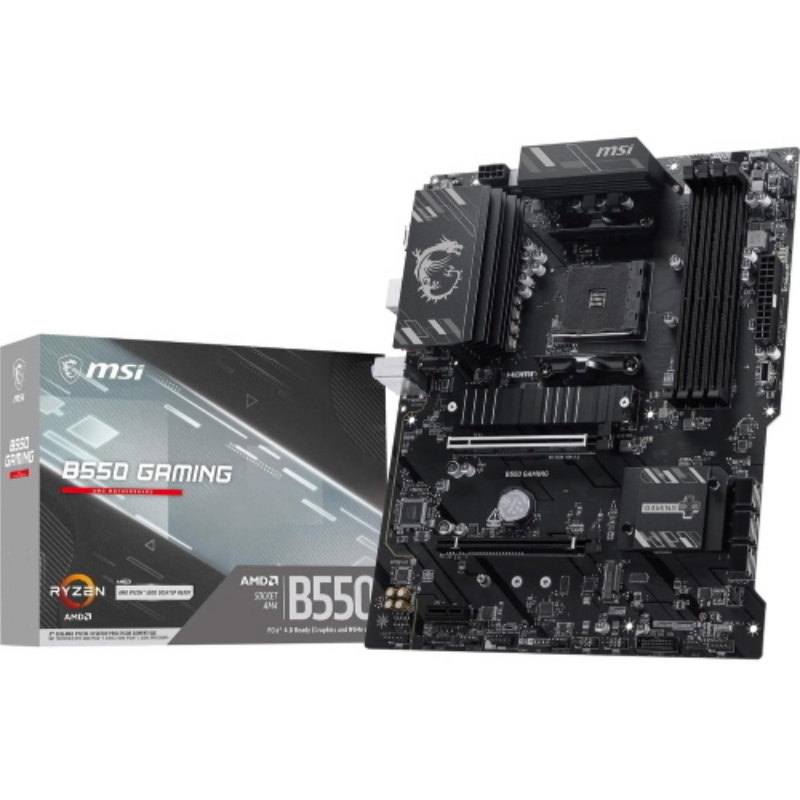 Msi mb b550 gaming, b550, am4, 4ddr4, 2pci-ex16, 1pci-ex1, 2m.2, 6sata3, 2usb10g,5usb5g,hd