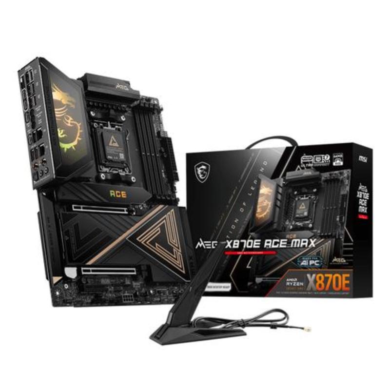 Msi mb meg x870e ace max,x870e,am5,4ddr5,2pci-ex16,1pci-ex4,5m.2,4sata3,2usb4,1usb3.2 gen2x2,11u