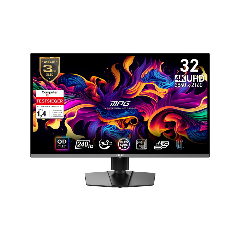 Msi mpg 321urxde qd-oled monitor pc 80 cm (31.5) 3840 x 2160 pixel 4k ultra hd nero