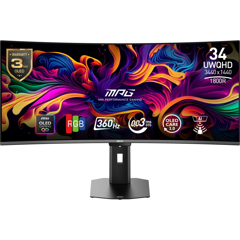 Msi mpg 341cqrde qd-oled x36 monitor pc 86,4 cm (34) 3440 x 1440 pixel ultrawide quad hd nero