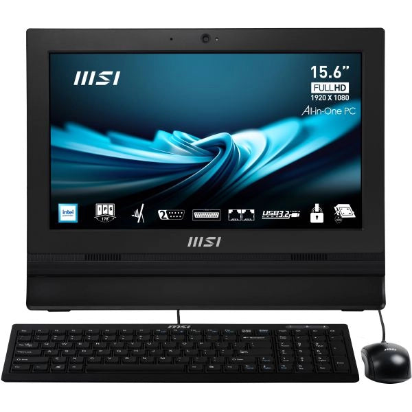 Msi pro ap162t adl-042xeu all-in-one pc intel® n n100 39,6 cm (15.6") 1920 x 1080 pixel touch screen pc all-in-one 8 gb ddr4-sdram 256 gb ssd wi-fi 6e (802.11ax) nero - 9S6-A60211-070