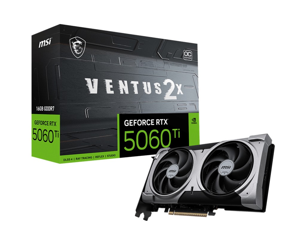Msi Vga Geforce Rtx 5060 Ti Rtx 5060 Ti 16G Ventus 2X Oc Plus 16Gb Gddr7 Hdmi/Dp*3 Atx Dual Fan